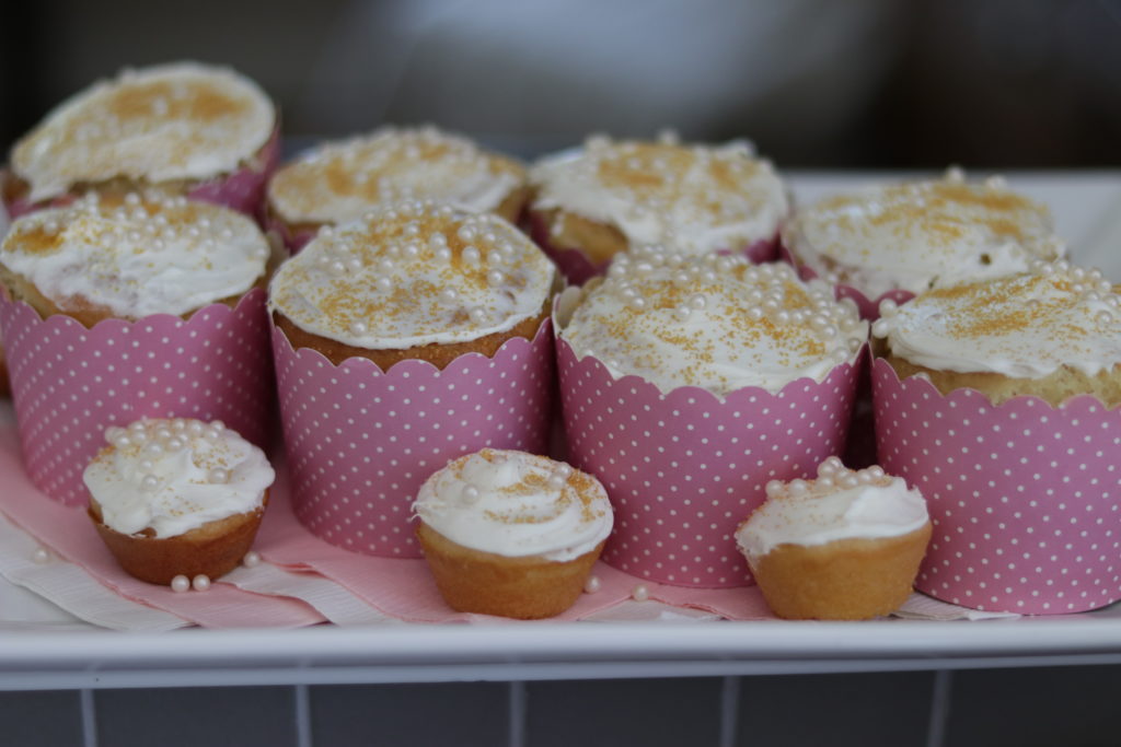 Delicious mini carrot cake cupcakes were a featured dessert at Nikki's outdoor bridal shower