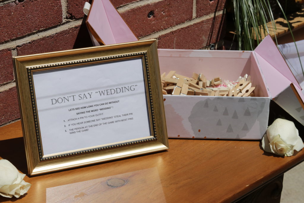 This "don't say wedding" bridal shower game is perfect for your bridal shower guests