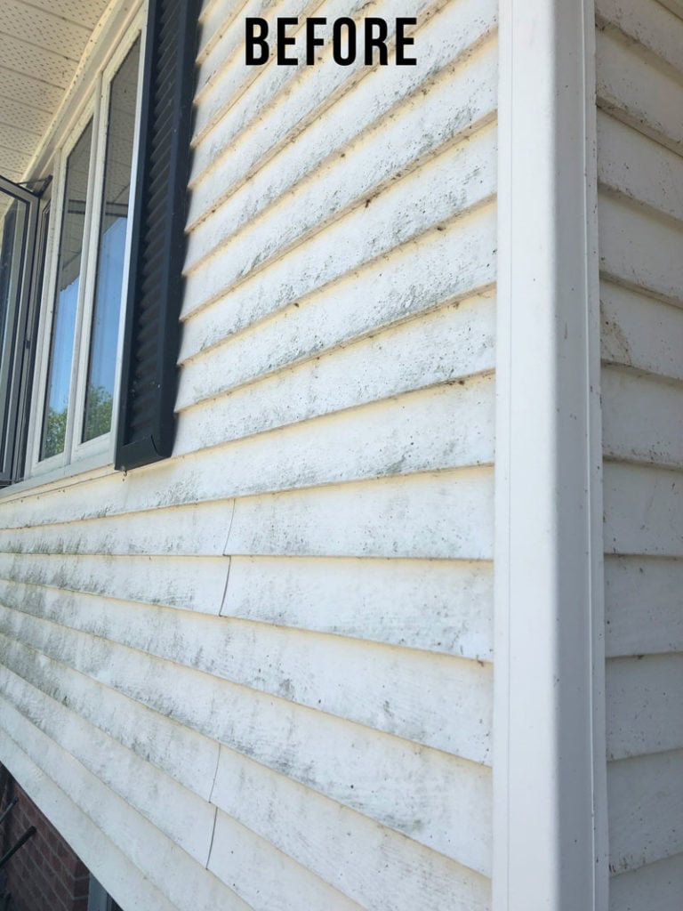 The dirt and build up on our vinyl siding was too much! Here's how we cleaned our vinyl home siding