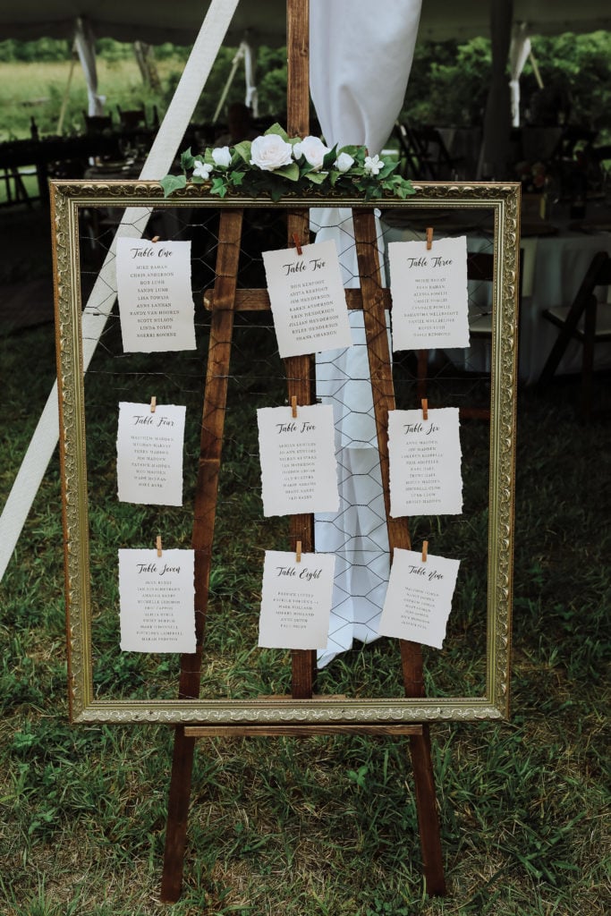 My Wedding Decor; Our outdoor wedding decor, greenery, ivory and blush florals, gold accents, rustic woods and a large barn! Rustic chic wedding reception outside! - www.nikkisplate.com