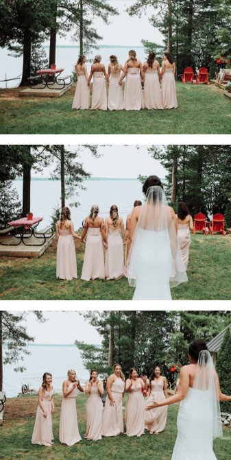 My wedding in review - outdoor wedding, bride, bridesmaids, ceremony, wedding dress, bridesmaids first view, dress reveal