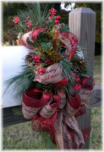 A simple Christmas mailbox with a festive pine wreath is an easy way to decorate your mailbox