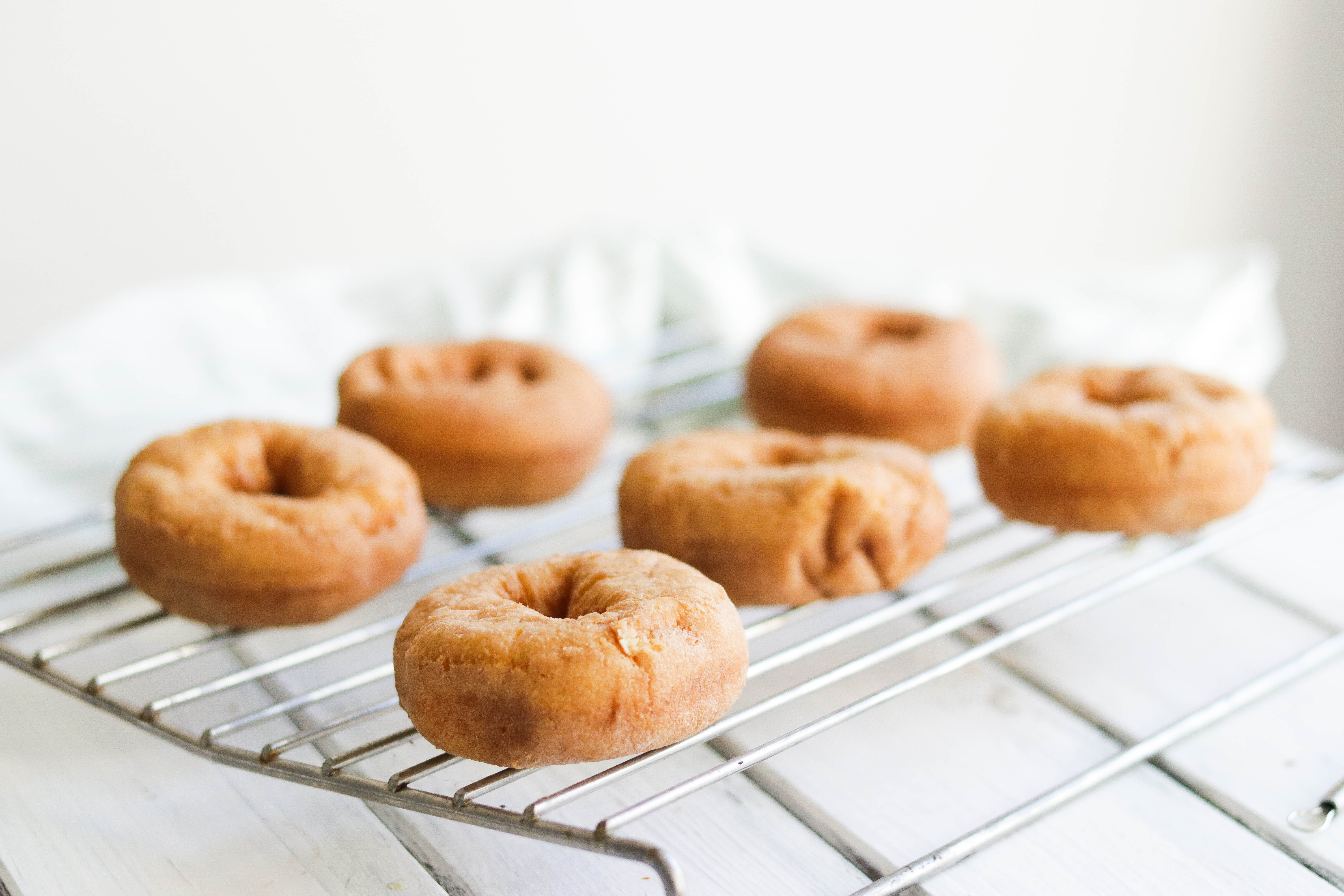 Plain Gluten Free Donuts; delicious easy vegan and gluten-free donuts. Healthier version of your favourite dessert and snack. Treat yourself to a soft, fluffy, oat flour donut. Refined sugar free!