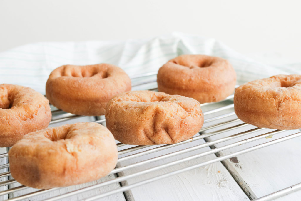 Plain Gluten Free Donuts; delicious easy vegan and gluten-free donuts. Healthier version of your favourite dessert and snack. Treat yourself to a soft, fluffy, oat flour donut. Refined sugar free!