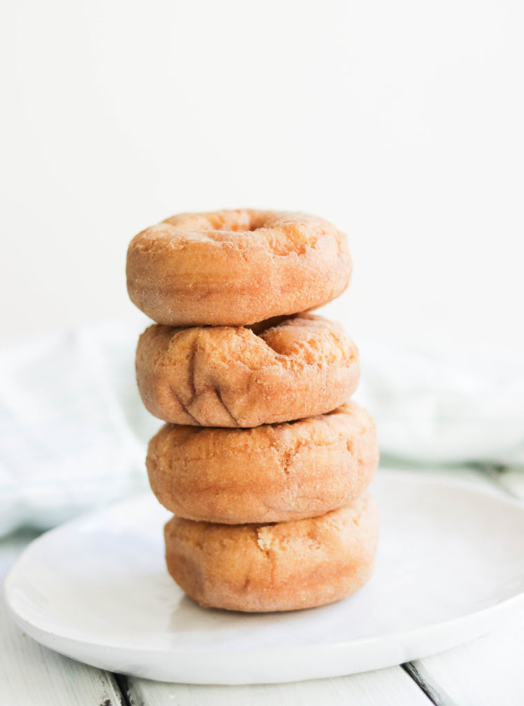 Plain Gluten Free Donuts; delicious easy vegan and gluten-free donuts. Healthier version of your favourite dessert and snack. Treat yourself to a soft, fluffy, oat flour donut. Refined sugar free!