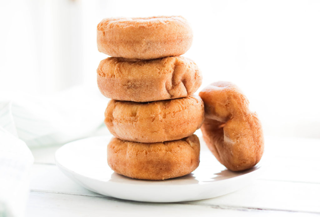 Plain Gluten Free Donuts; delicious easy vegan and gluten-free donuts. Healthier version of your favourite dessert and snack. Treat yourself to a soft, fluffy, oat flour donut. Refined sugar free!