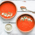 Fire Roasted Sweet Potato and Tomato Soup; Creamy, warm pureed soup to comfort your soul! {vegan, gluten free, dairy free, refined sugar free}