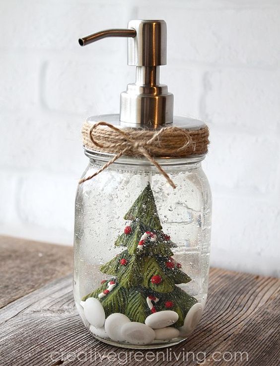 This now globe soap pump is such a creative use of a mason jar and a perfect holiday gift