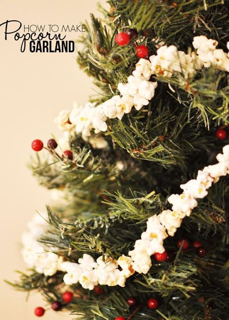 Homemade popcorn garland is a classic Christmas decoration that's a must for your Christmas tree!