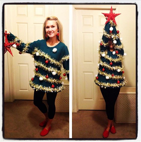 Turn yourself into a dazzling Christmas tree with this DIY ugly Christmas sweater