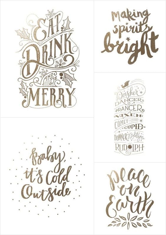 These white and gold Christmas printables are the perfect addition to your White and Gold Christmas Decor