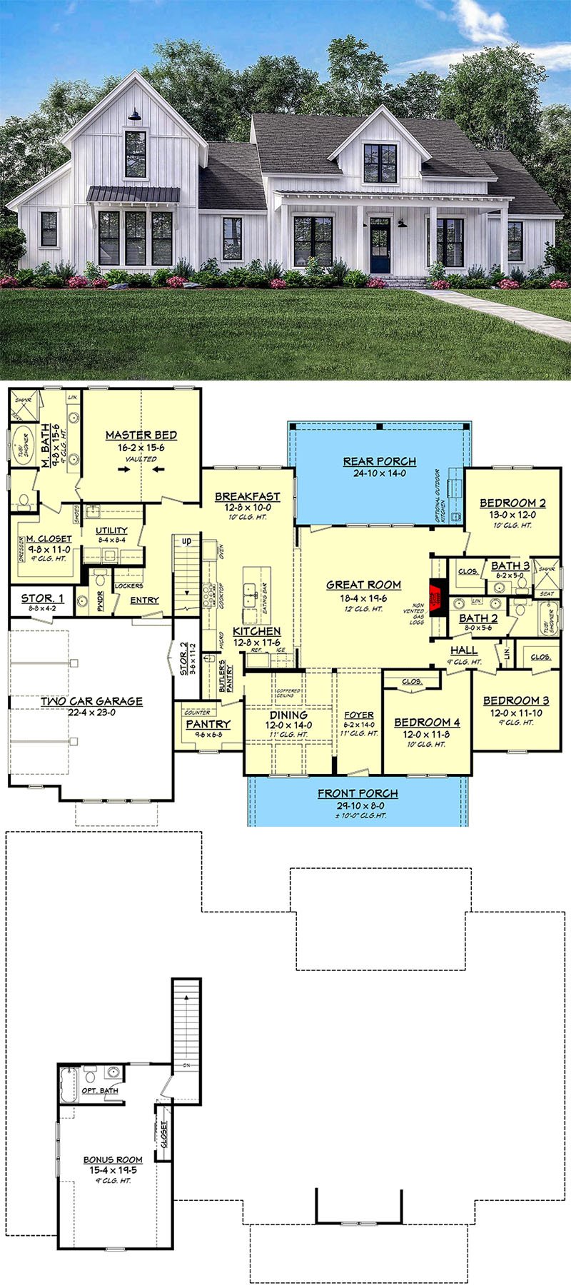 Most Popular Farmhouse Plans - Blueprints, layouts and details of the best farmhouses on the market. Building your dream home in the country? Get all your needs here! #farmhouseplans #farmhouse #blueprints #layouts