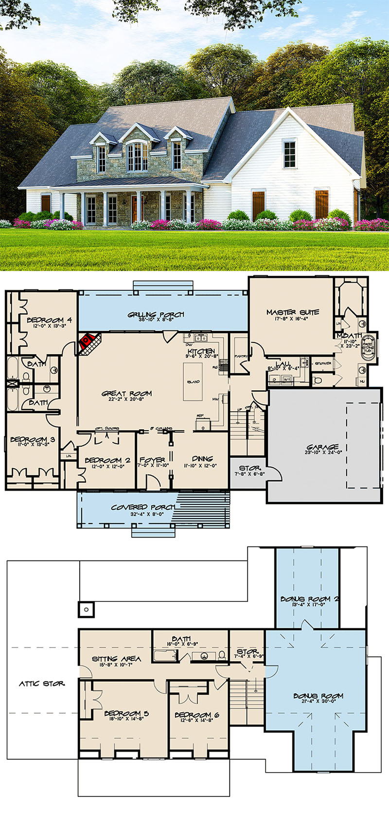 Most Popular Farmhouse Plans - Blueprints, layouts and details of the best farmhouses on the market. Building your dream home in the country? Get all your needs here! #farmhouseplans #farmhouse #blueprints #layouts