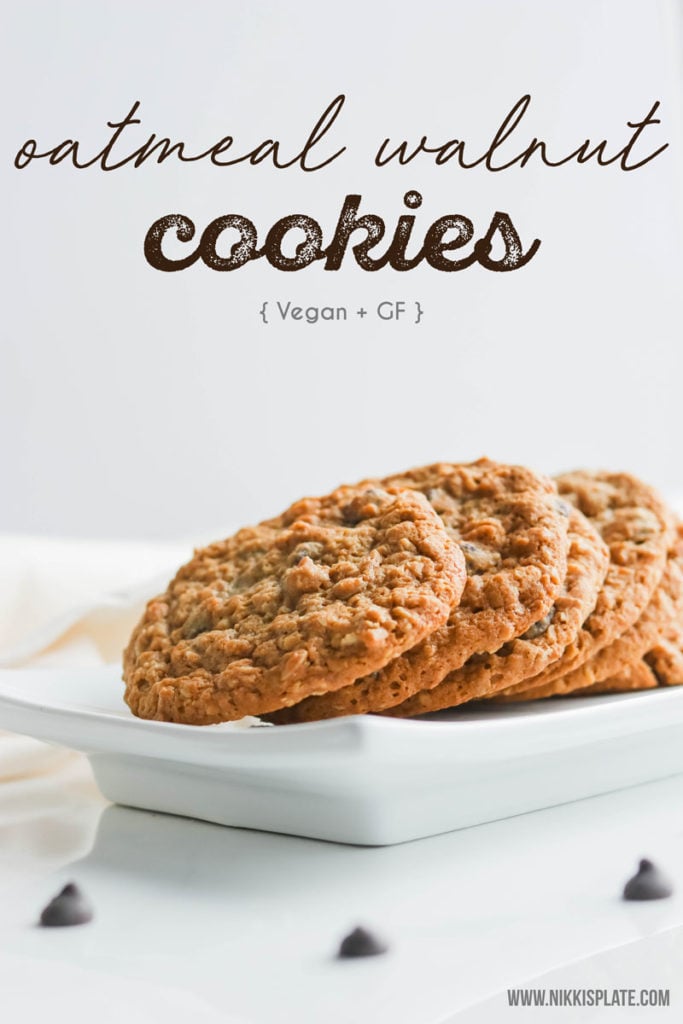 These oatmeal walnut cookies are gluten free yet extra soft. Adding an extra crunch to the traditional oatmeal cookie by adding in nutty texture of walnuts. And of course I couldn't leave out chocolate chips.