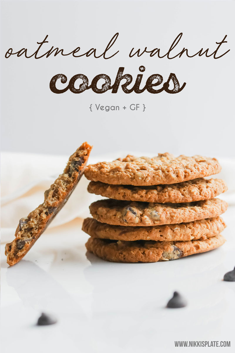 These oatmeal walnut cookies are gluten free yet extra soft. Adding an extra crunch to the traditional oatmeal cookie by adding in nutty texture of walnuts. And of course I couldn't leave out chocolate chips.