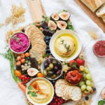 Vegan Charcuterie Board Ideas; options for a appetizer platter to please everyone in the family! Stay healthy this holiday season with this spread of goodies #charcuterieboard #veganappetizers #cheesefree #vegetarianappetizers || Nikkisplate.com