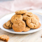 These healthier ginger molasses cookies are crunchy on the outside yet chewy on the inside. Using oat and almond flour, and non processed sugars, these cookies will leave you feeling guilt freeThese healthier ginger molasses cookies are crunchy on the outside yet chewy on the inside. Using oat and almond flour, and non processed sugars, these cookies will leave you feeling guilt free! #gingermolassescookies #healthy || Nikki's Plate