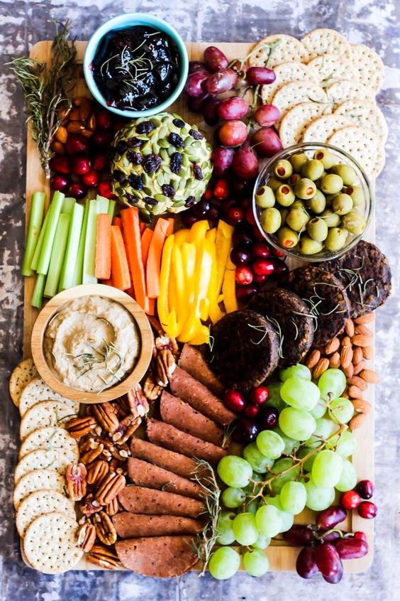 Healthy Super Bowl Appetizers (Vegan, Gluten Free, Sugar Free) || Vegan Charcuterie board #superbowl #appetizers #healthy #vegan || Nikki's Plate