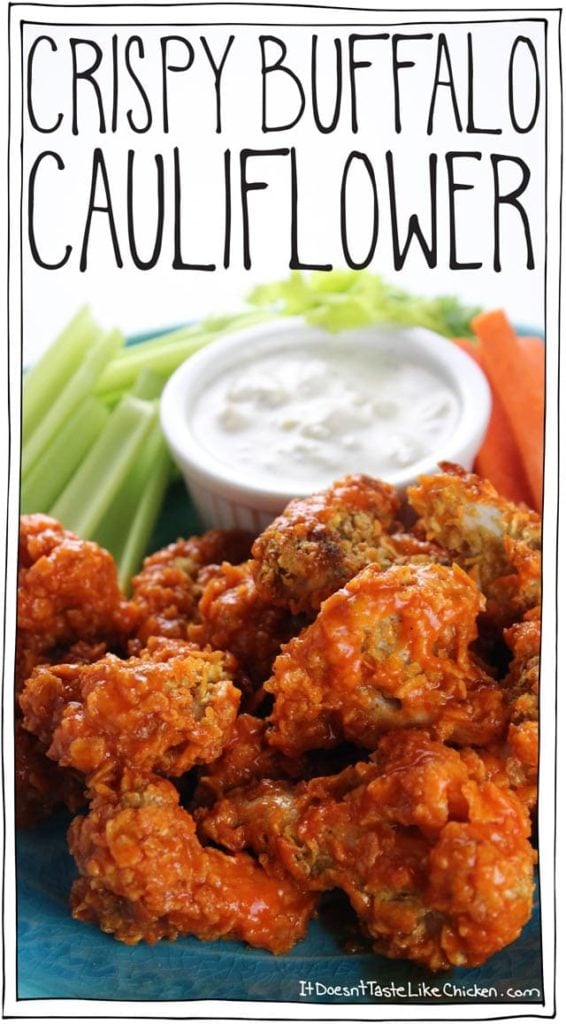 Healthy Super Bowl Appetizers (Vegan, Gluten Free, Sugar Free) || crispy buffalo cauliflower wings vegan vegetarian recipe baked appetizer finger food #cauliflowerwings || Nikki's Plate