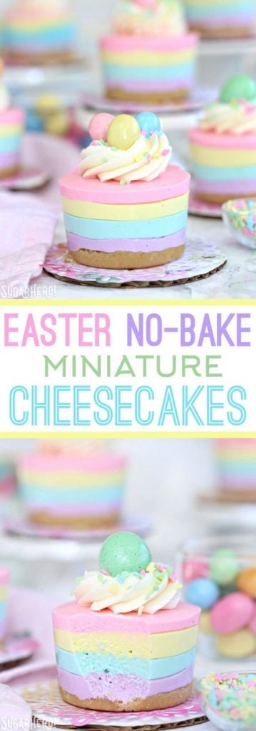 Easter No Bake Miniature Cheesecakes || Cute Easter Recipes || Dessert - www.nikkisplate.com