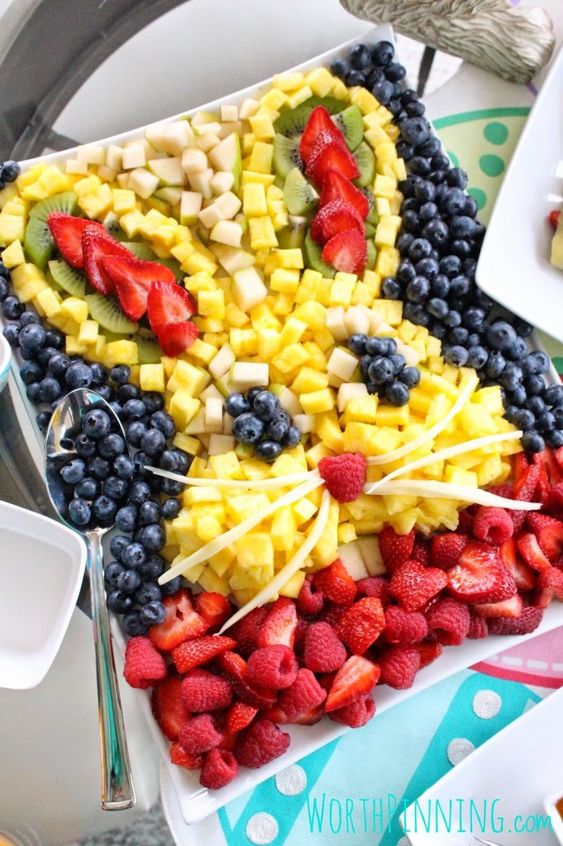 Bunny Head fruit tray || Cute Easter Recipes || Dessert, appetizer, snack, healthy - www.nikkisplate.com
