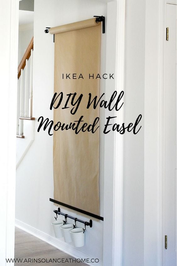 This IKEA hack creates a wall-mounted easel that's perfect to bring out the creative artist in your kids who love drawing on walls.