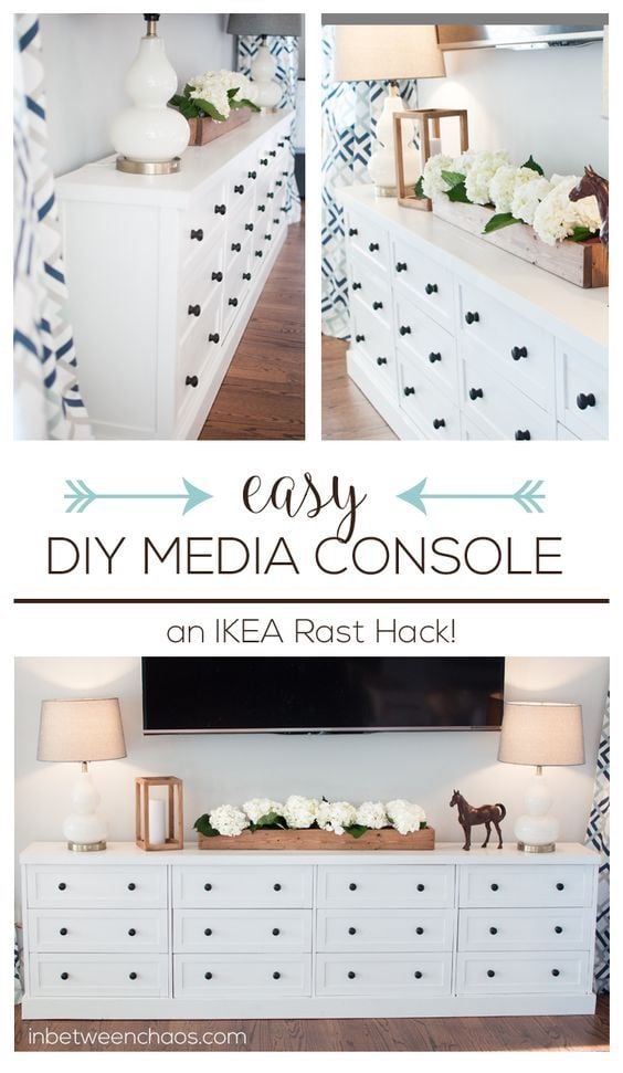 This IKEA hack takes an IKEA rast and turns it into a clean, modern media center