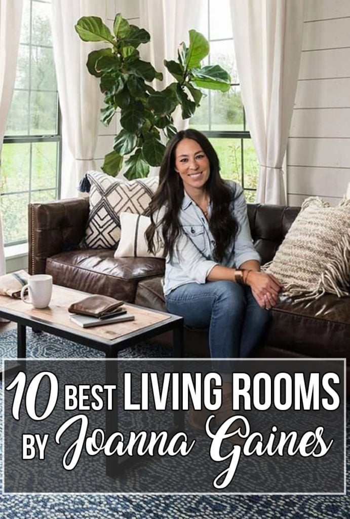 10 Best Living Rooms by Joanna Gaines – A round up post of the best living rooms by Joanna Gaines! HGTV’s Fixer Upper designer. Country rustic and modern charm. Living Room Renovations.