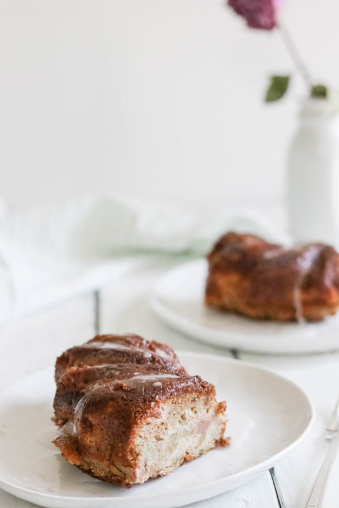 This delicious strawberry rhubarb cake is a healthy summer treat packed with sweet flavor and none of the guilt!