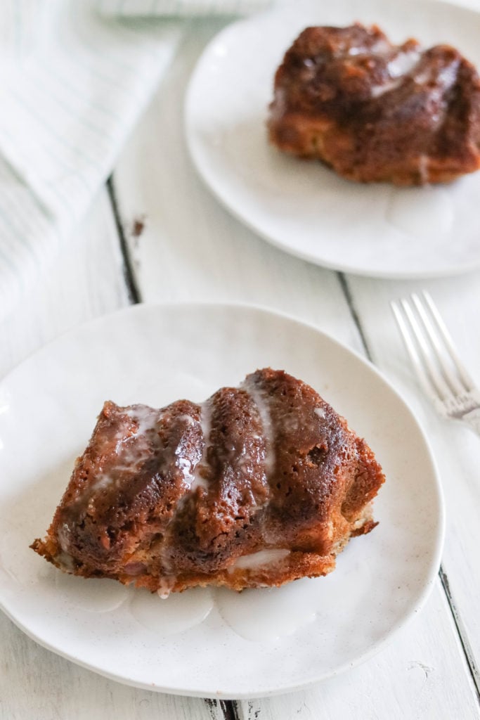 This healthy strawberry rhubarb cake is topped with a light and sweet glaze that leaves the cake moist and delicious.