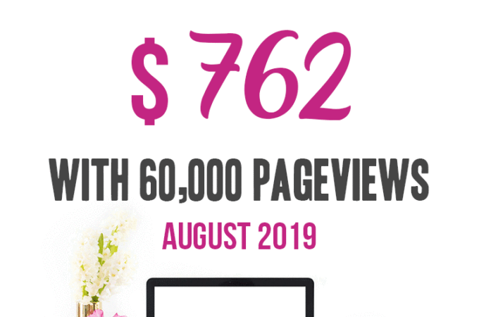 Blogging Income and Traffic Report: How I made $762 Blogging in August 2019 - Details on my traffic and income from my blog this past August.
