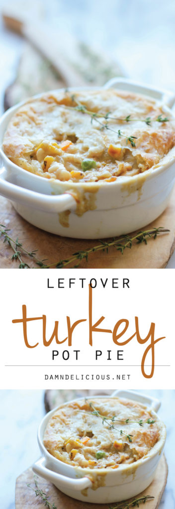 Easy Leftover Turkey Recipes; Not sure what to do with your leftover turkey from the holidays? Try these 15 easy and delicious recipes to avoid waste and keep you turkey stuffed! Turkey Pot Pie #leftoverturkey #potpie