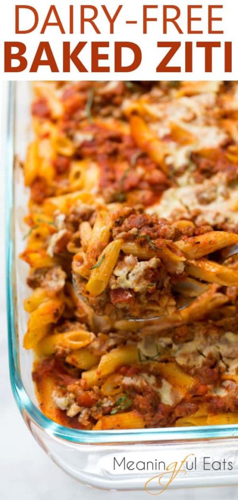 Healthy Make Ahead Freezer Meals for new moms and winter season prep! Crockpot, slow cooker and oven dinner ideas to freeze and pull out when ready to cook! Baked Ziti - #glutenfree #dairyfree #bakedziti #freezermeals