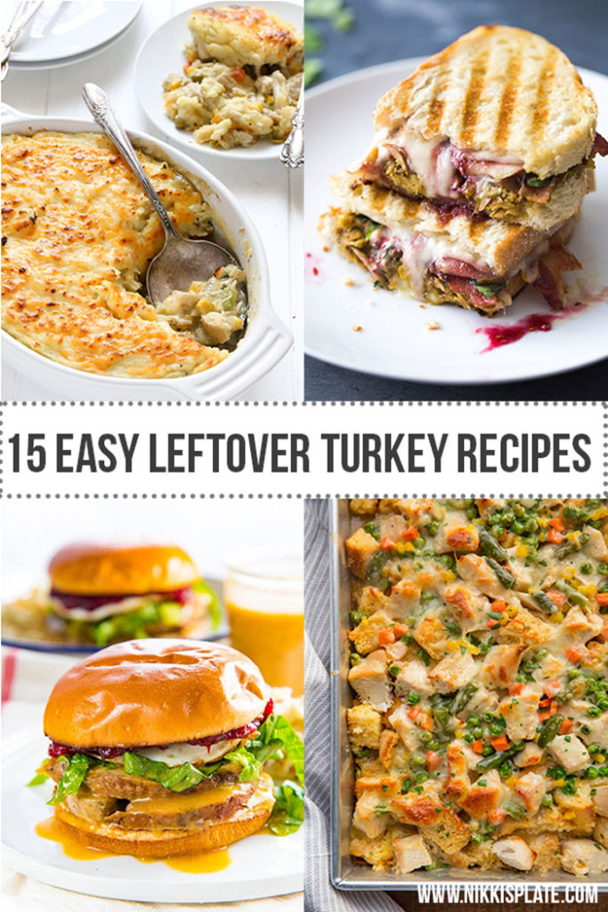Easy Leftover Turkey Recipes; Not sure what to do with your leftover turkey from the holidays? Try these 15 easy and delicious recipes to avoid waste and keep you turkey stuffed! #leftoverturkey 