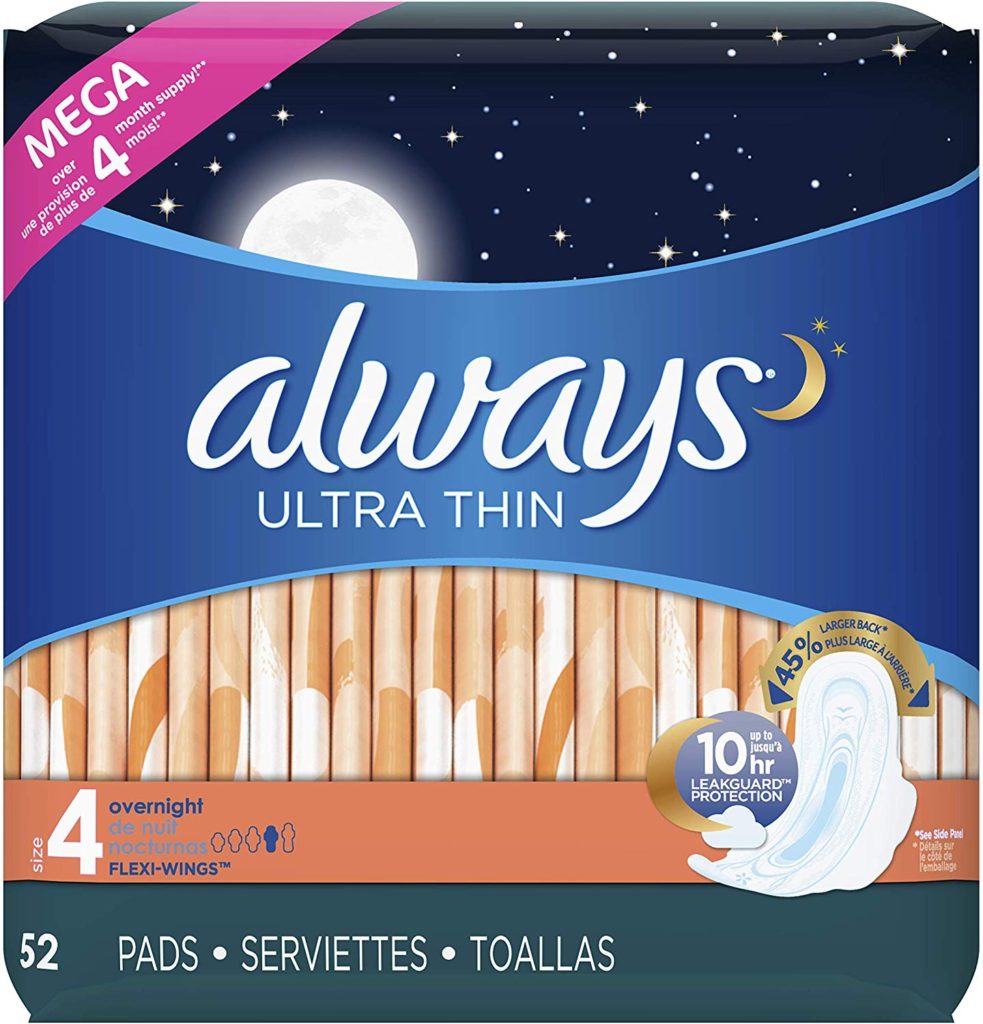 My Postpartum Must Haves: Always Overnight Pads - freeze for more relief from pain and swelling.