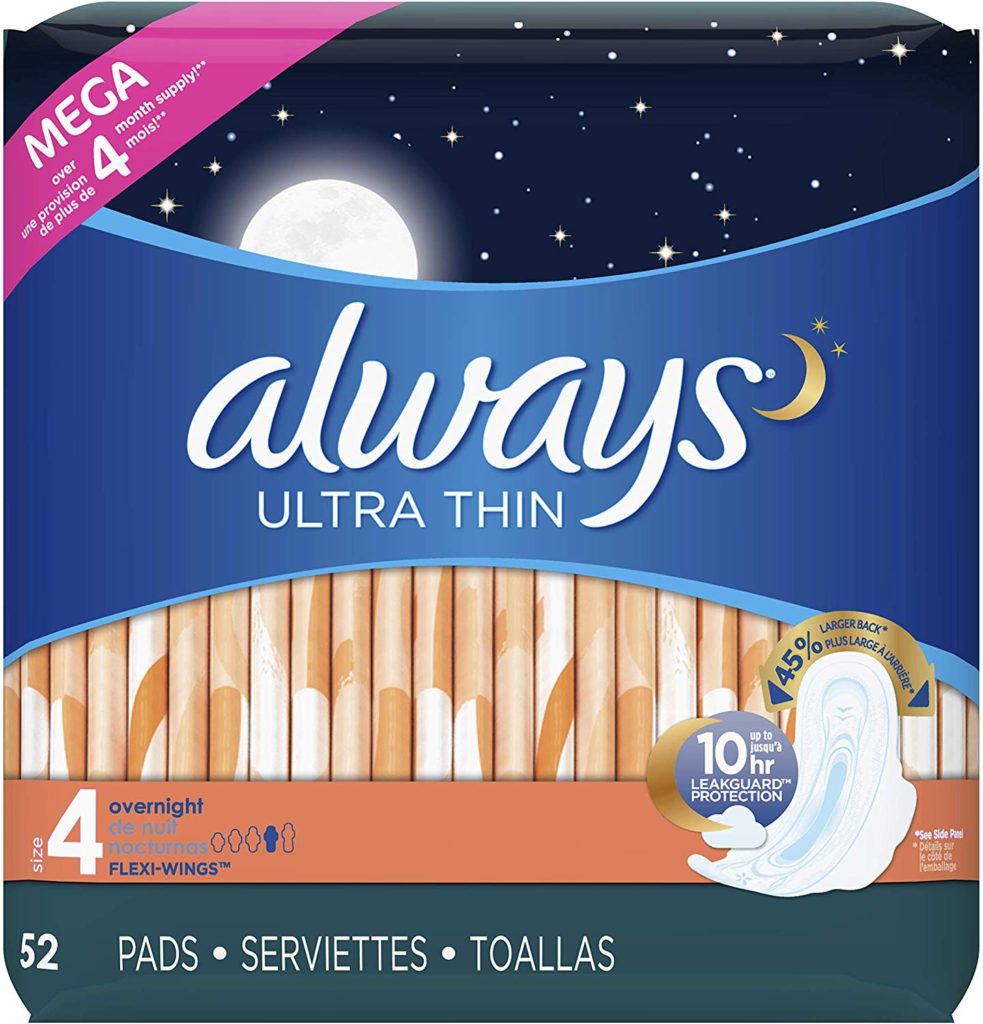 My Postpartum Must Haves: Always Overnight Pads - freeze for more relief from pain and swelling.