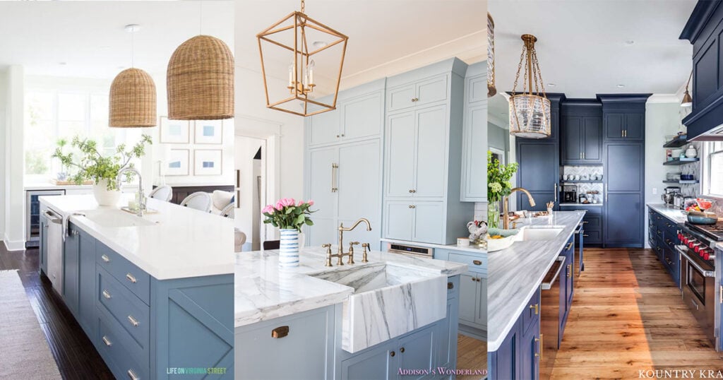 Pretty Blue Kitchen Design Ideas; scrap the white kitchens, blue kitchens are the hottest new design trend! Here are some beautiful examples of all blue kitchens!