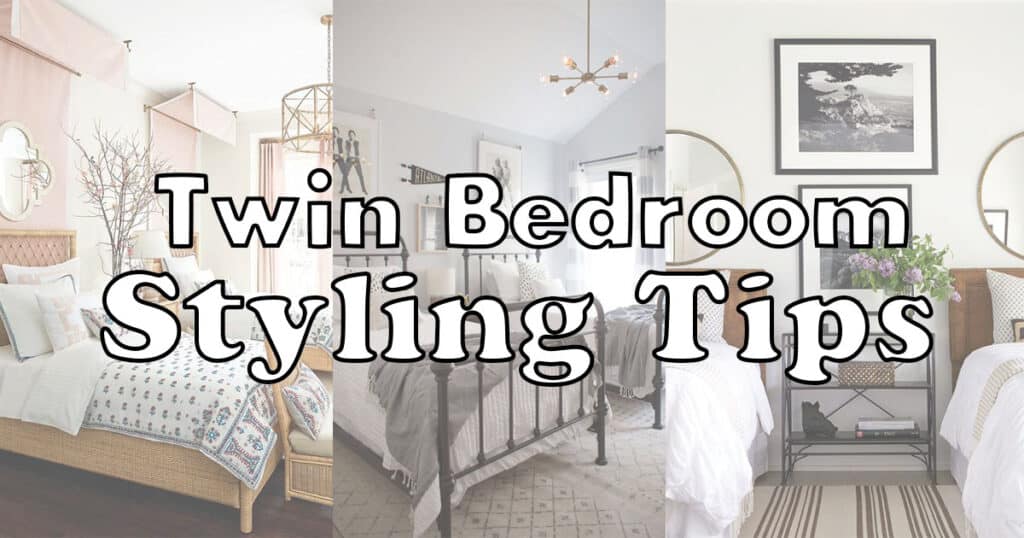 Here are 9 bedroom style tips for twins! Take a classic children's bedroom and off a stylish twin twist with these unique interior design ideas! #TwinBedrooms #TwinRooms || Nikki's Plate