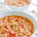 A curry lentil and turkey stew cooked in a slow cooker. Hearty and warm, protein packed, warm curried tomato based stew. Gluten Free and Dairy Free.