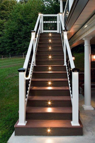 15 Deck Must Haves for Summer Entertaining; deck lighting ideas, solar lights, stair lights, post cap lights