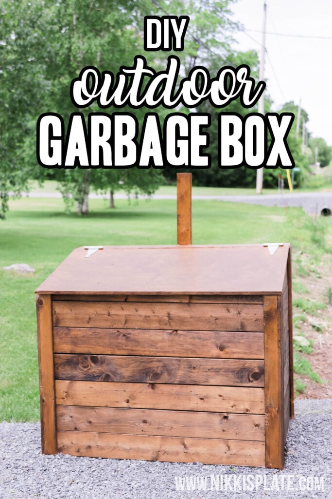 How to Build an Outdoor Garbage Box; a do it yourself guide for building a garbage box storage unit. Free up room in your garage and sheds with this easy to follow garbage storage plan.