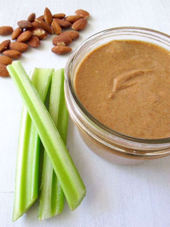 Snacks that Really Healthy People Eat; celery and nut butter