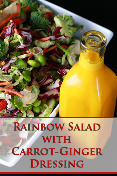 10 salad recipes for fast weight loss: Rainbow Salad with Carrot Ginger Dressing