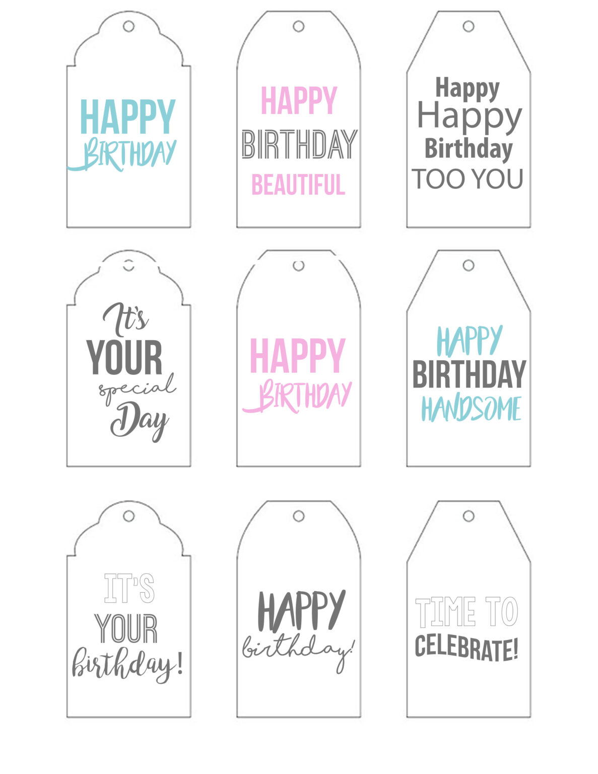 Free Printable Happy Birthday Tags - Nikki's Plate Blog