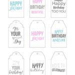 Free Printable Happy Birthday Tags; easy print and cut out gift tags for that perfect birthday present! Minimal ink used! #freeprintables #happybirthdaytags