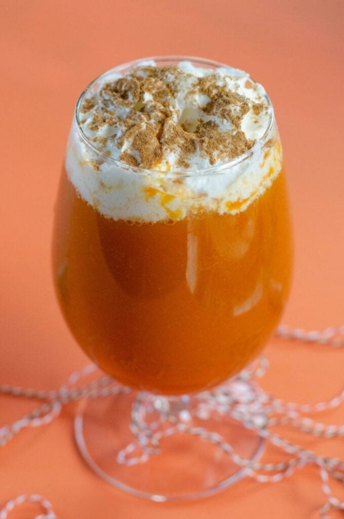 Pumpkin Pie Boozy Punch - 15 Delicious Pumpkin Drinks for Foodies; Easy and tasty fall drinks to sip on during the autumn season! 