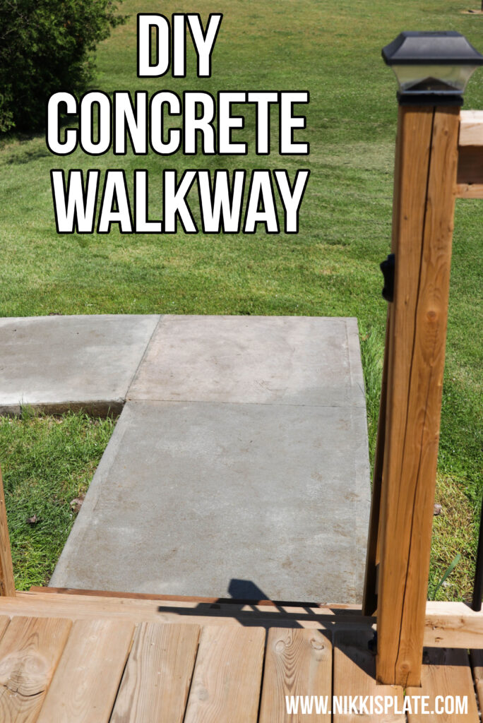 How to Pour a Concrete Walkway; Do it yourself concrete sidewalk using framing and a concrete mixer. {DIY Concrete Project}