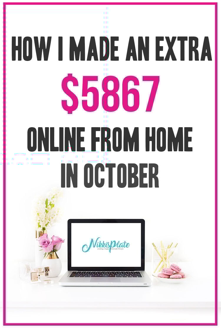 How I Made $5867 Blogging in October 2020; Details on how I made money blogging including tips and goals for the next month!