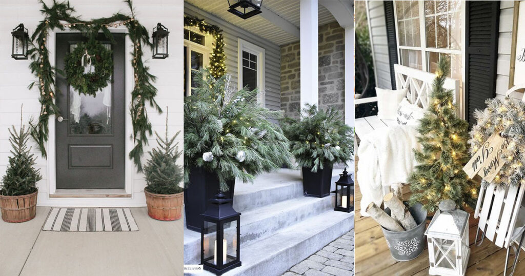 Simple Winter Front Porch Decor Ideas, How To Decorate Entrance Door
