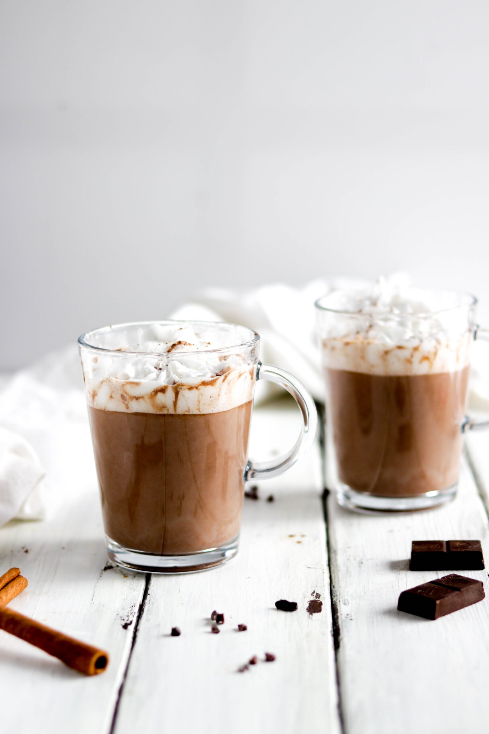 Dairy Free Peanut Butter Hot Chocolate; a delicious healthy hot chocolate recipe that is dairy-free and vegan friendly! Made with almond milk and real chocolate goodness! Sweetened with natural sugars from maple syrup! #hotchocolate #veganhotchocolate